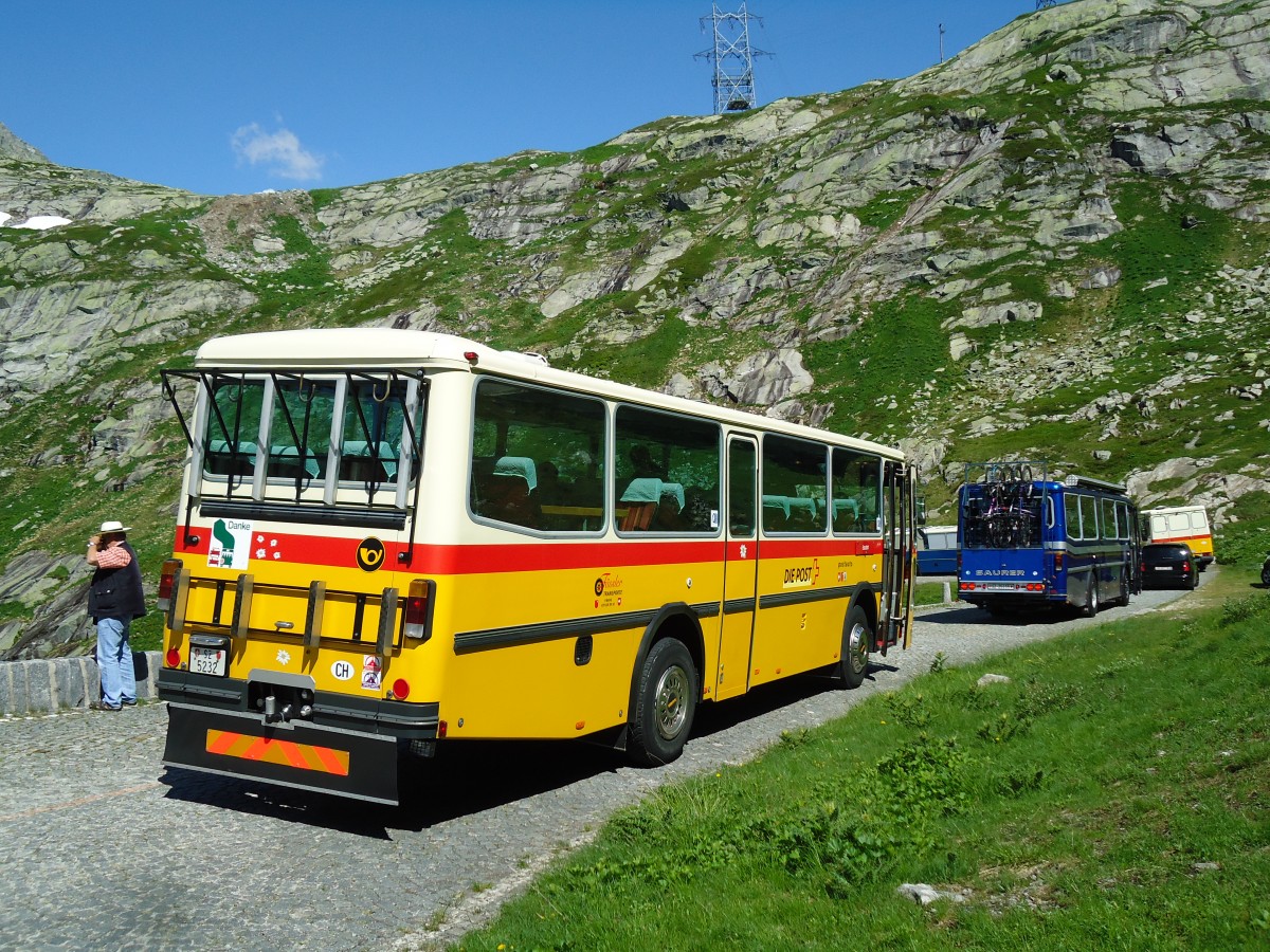 (145'860) - Fssler, Unteriberg - Nr. 6/SZ 5232 - Saurer/R&J (ex Schrch, Gutenburg Nr. 6; ex P 24'358) am 20. Juli 2013 in Gotthard, Alte Tremolastrasse