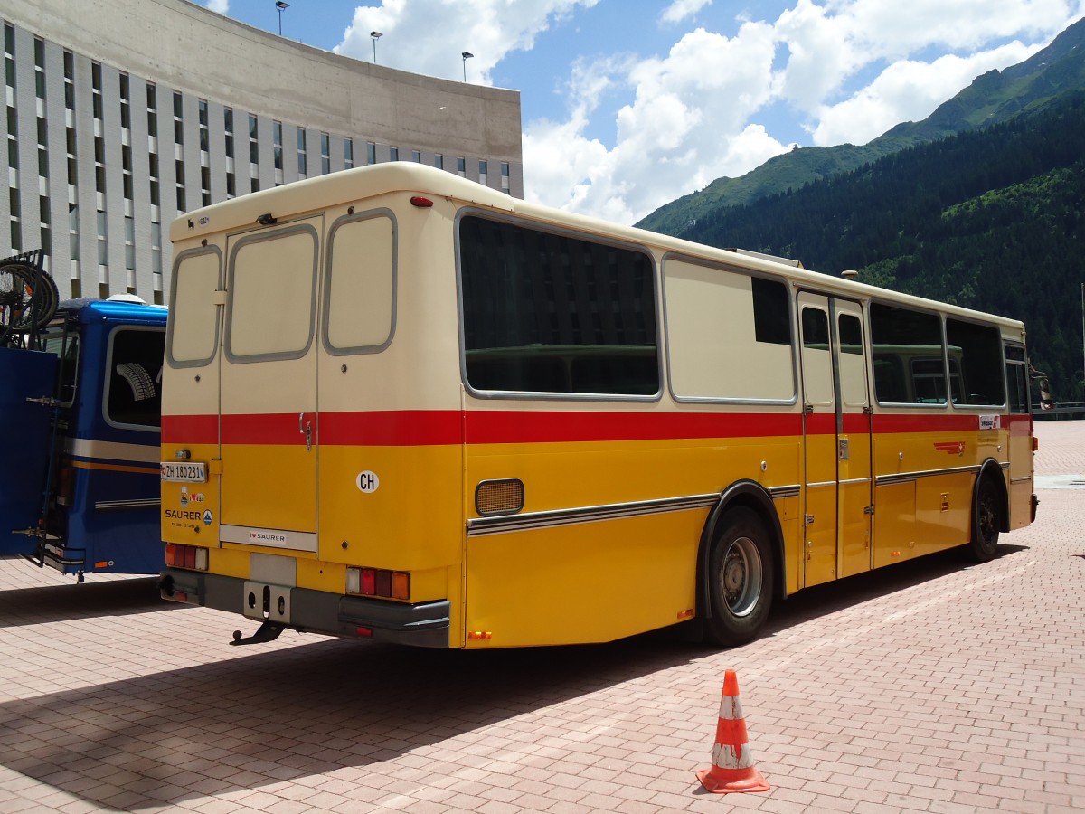 (145'922) - Brndli, Zrich - ZH 180'231 - Saurer/R&J (ex Hofmann, Zrich; ex Pacciarelli, Grono; ex P 25'661) am 20. Januar 2013 in Airolo, Caserna