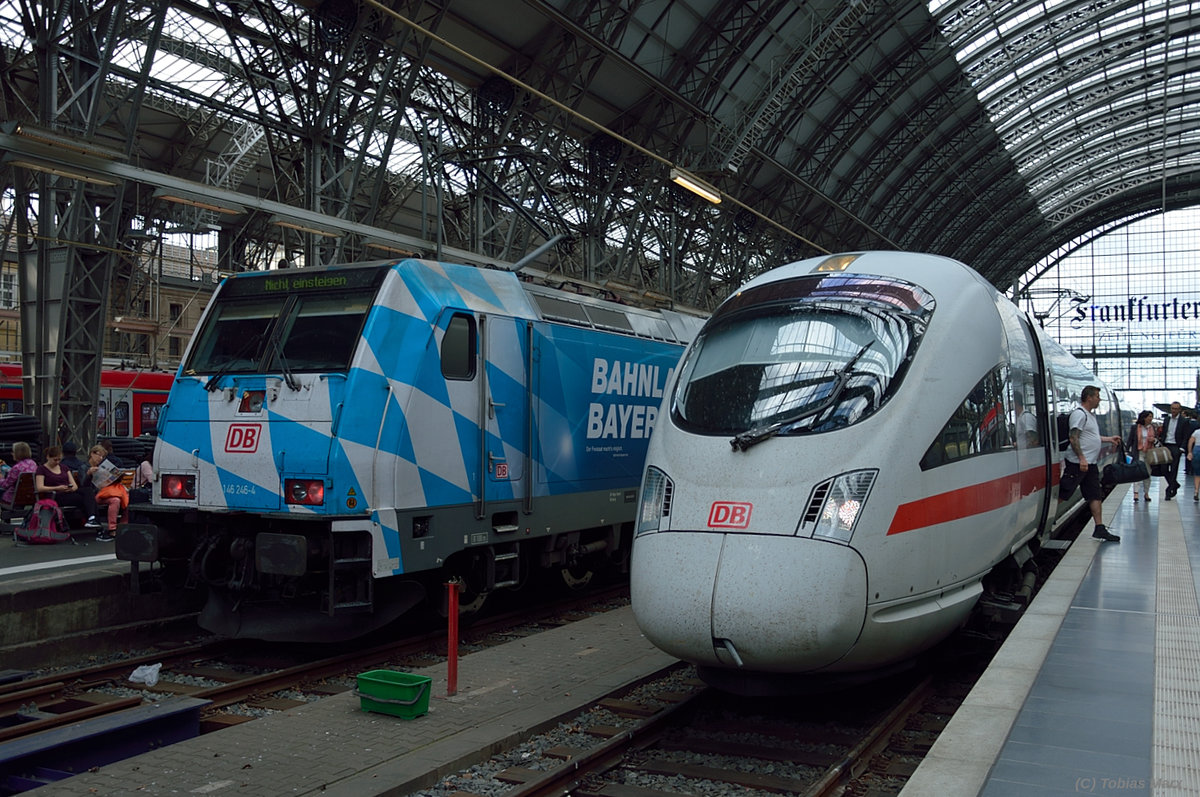 146 246 und ein ICE-T im Frankfurter Hbf am 29.06.2016