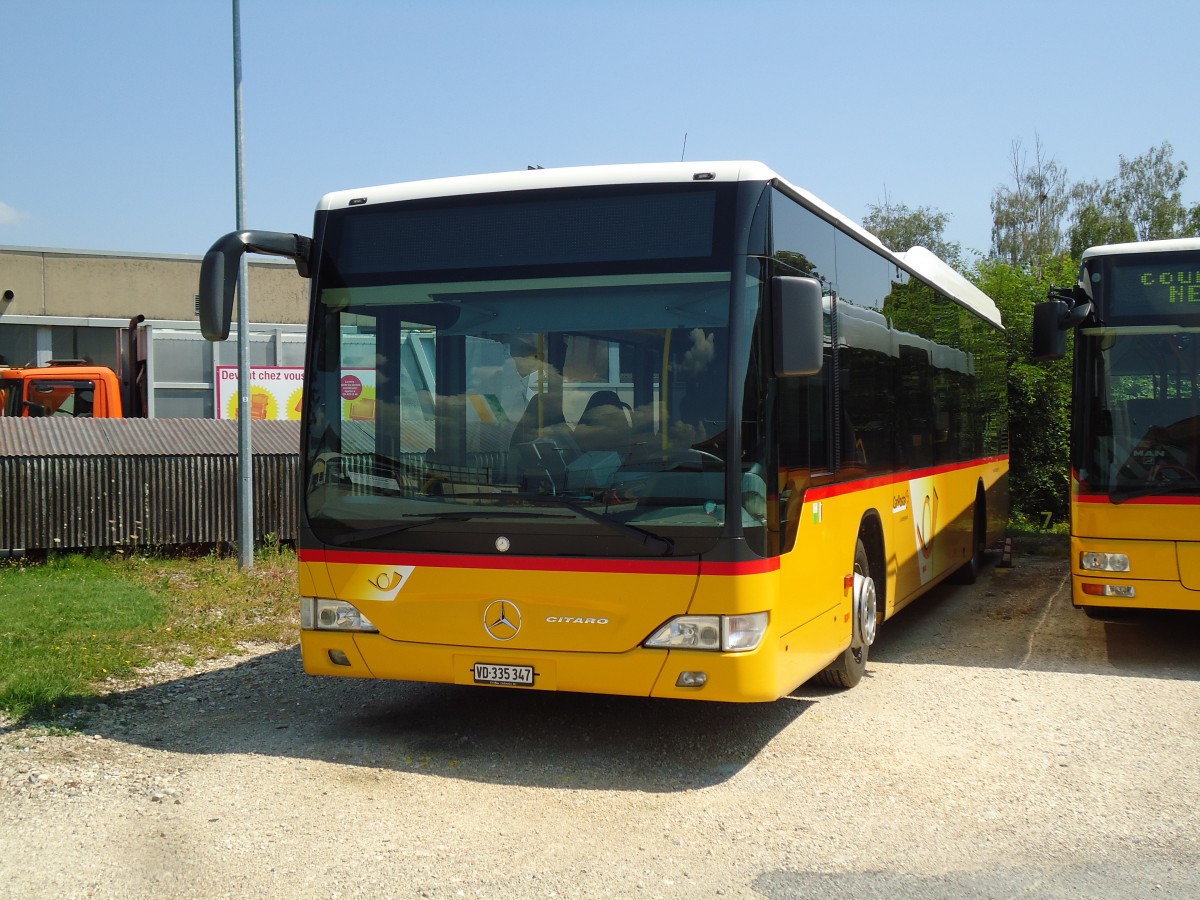 (146'024) - CarPostal Ouest - VD 335'347 - Mercedes am 22. Juli 2013 in Yverdon, Garage