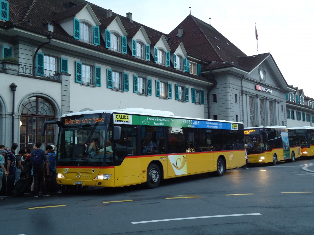 (146'280) - PostAuto Bern - BE 653'384 - Mercedes am 8. August 2013 beim Bahnhof Thun