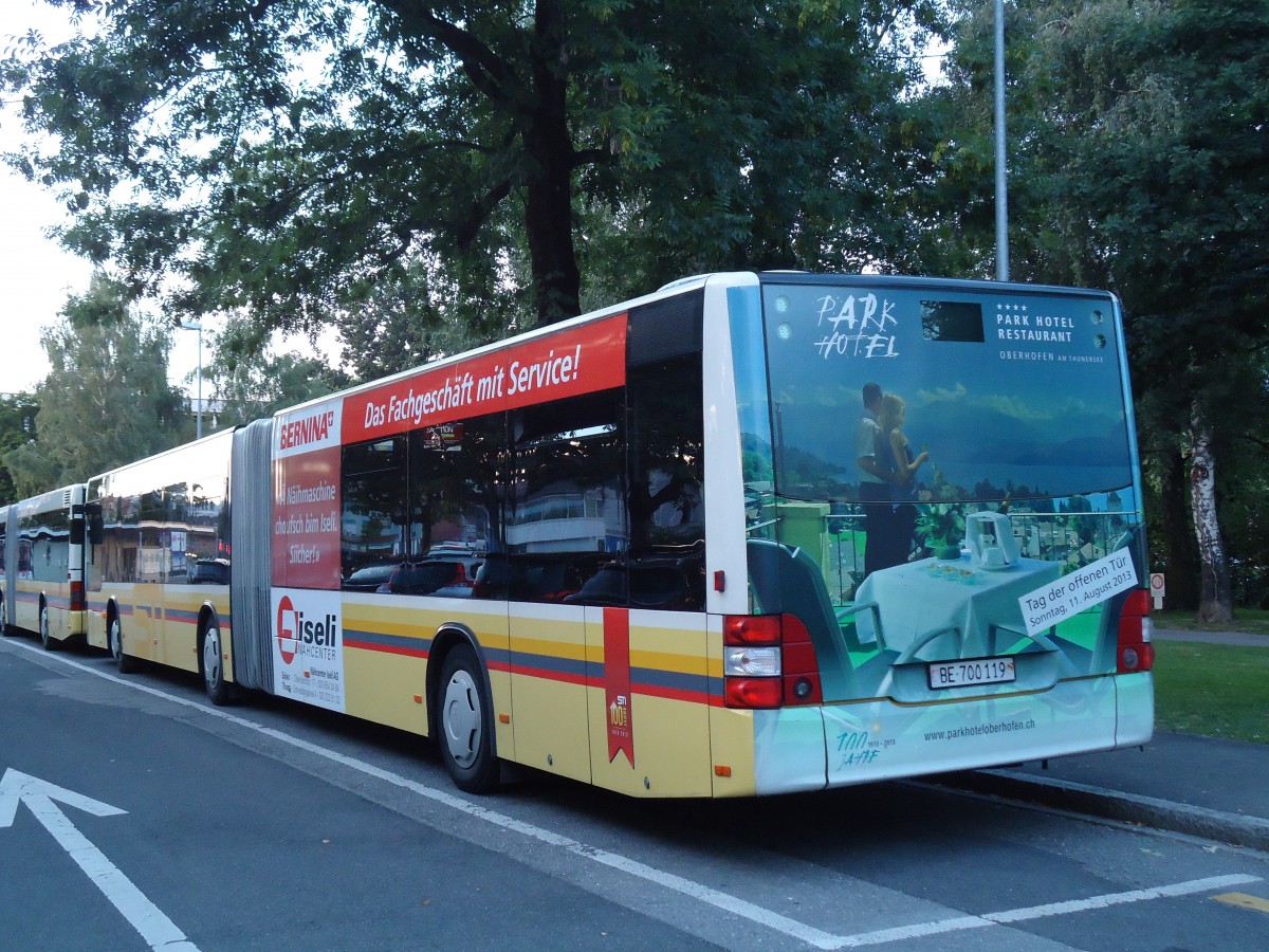 146'305) - STI Thun - Nr. 119/BE 700'119 - MAN am 15. August 2013 in Thun, Lachen