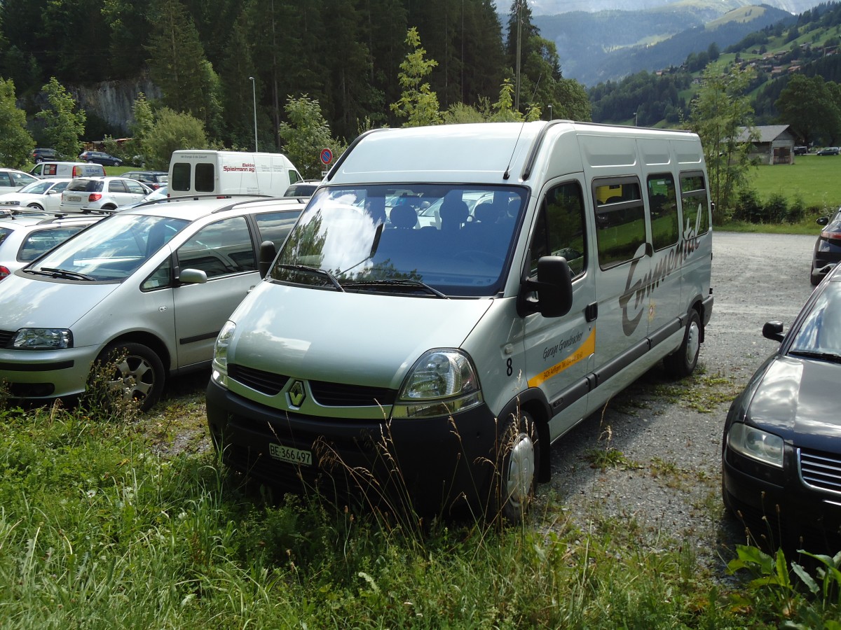 (146'322) - Grundbacher, Aefligen - Nr. 8/BE 366'497 - Renault am 17. August 2013 in Lenk, Kuspo