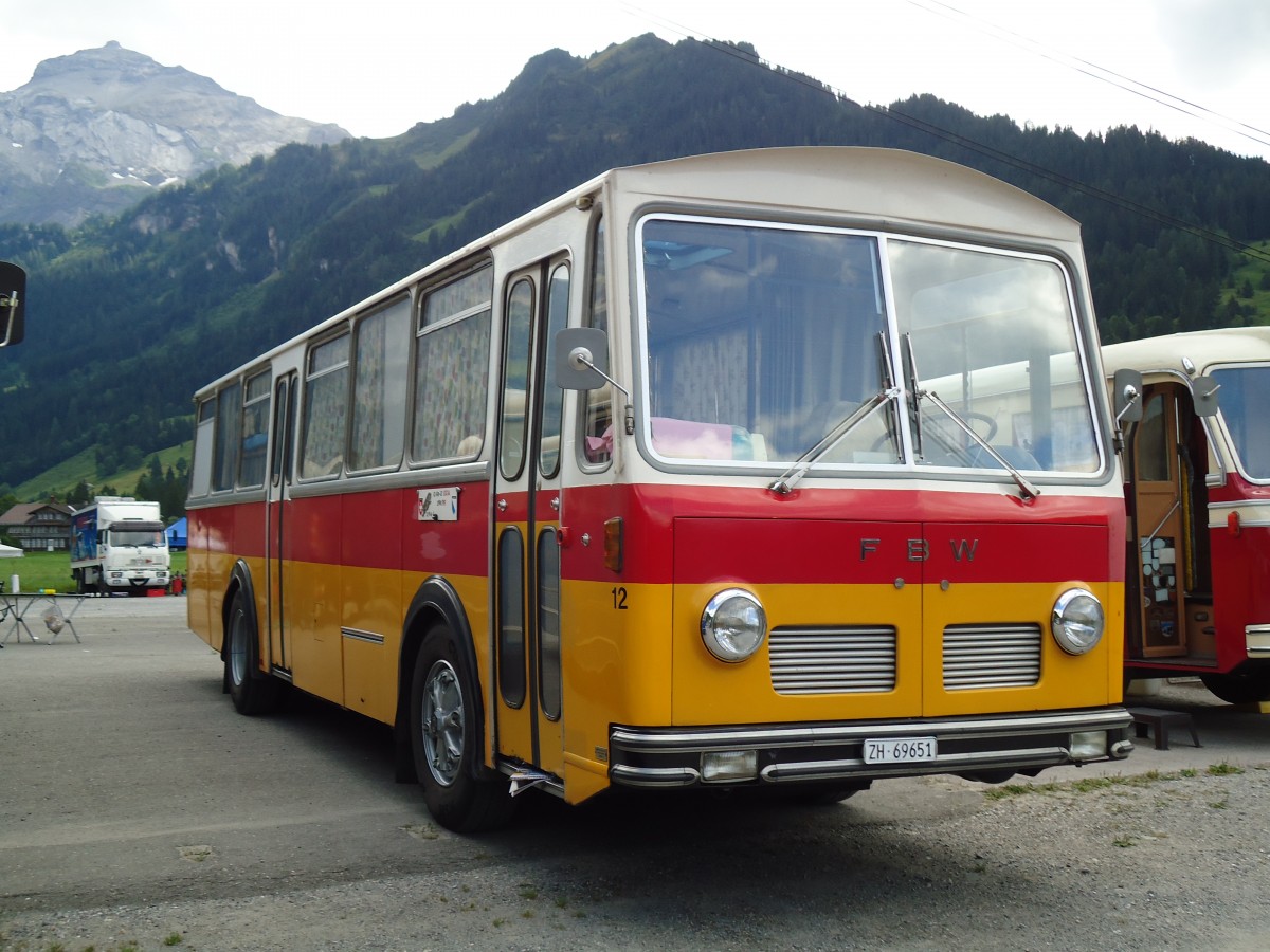 (146'351) - Trb, Oberrieden - Nr. 12/ZH 69'651 - FBW/R&J (ex Ryffel, Uster Nr. 12) am 17. August 2013 in Lenk, Metschbahnen