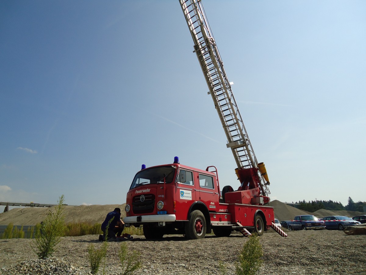 (146'686) - Feuerwehr, Grosstal S�d - GL 150 - Saurer am 31. August 2013 in Niederbipp, Saurertreffen
