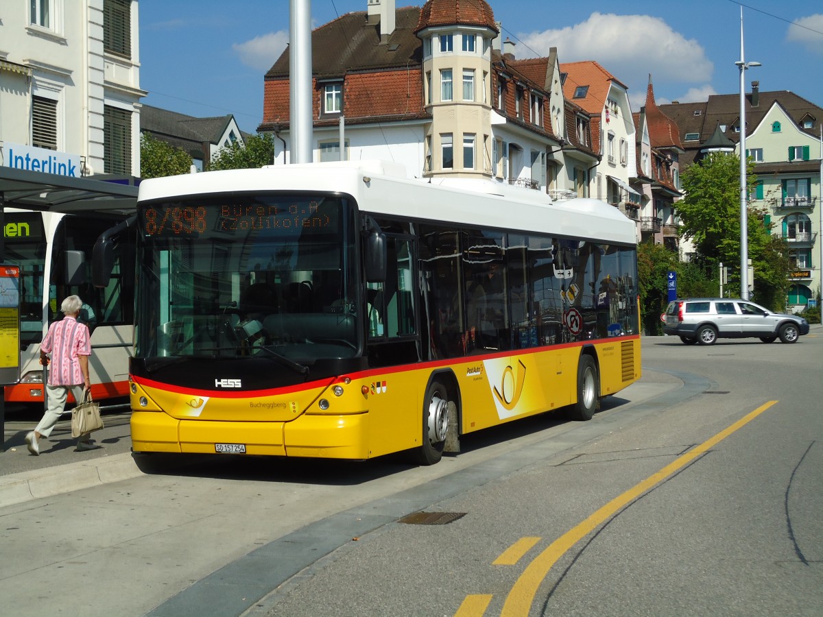 (146'813) - Steiner, Messen - SO 157'254 - Scania/Hess am 31. August 2013 beim Hauptbahnhof Solothurn