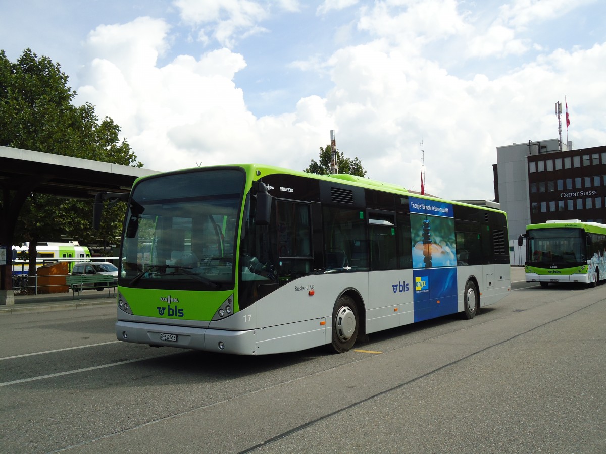 (146'868) - Busland, Burgdorf - Nr. 17/BE 612'513 - Van Hool am 1. September 2013 beim Bahnhof Burgdorf