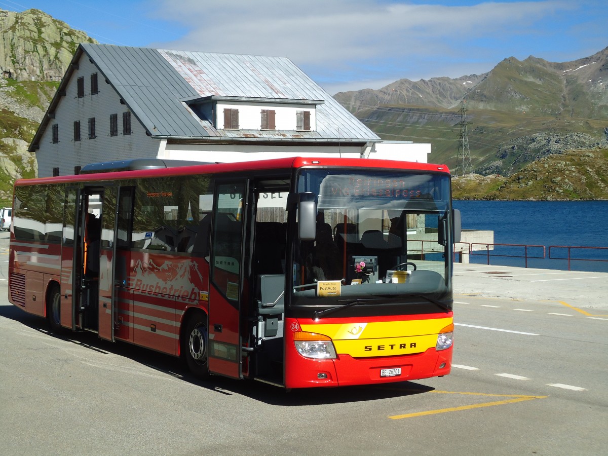 (147'038) - AFA Adelboden - Nr. 24/BE 26'701 - Setra am 2. September 2013 in Grimsel, Passhhe (Einsatz AVG M.)