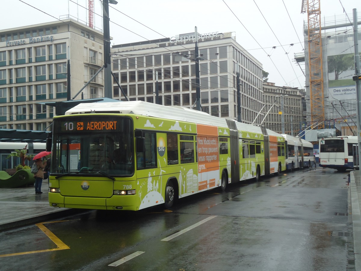 (147'162) - TPG Genve - Nr. 788 - Hess/Hess Doppelgelenktrolleybus am 16. September 2013 in Genve, Bel-Air