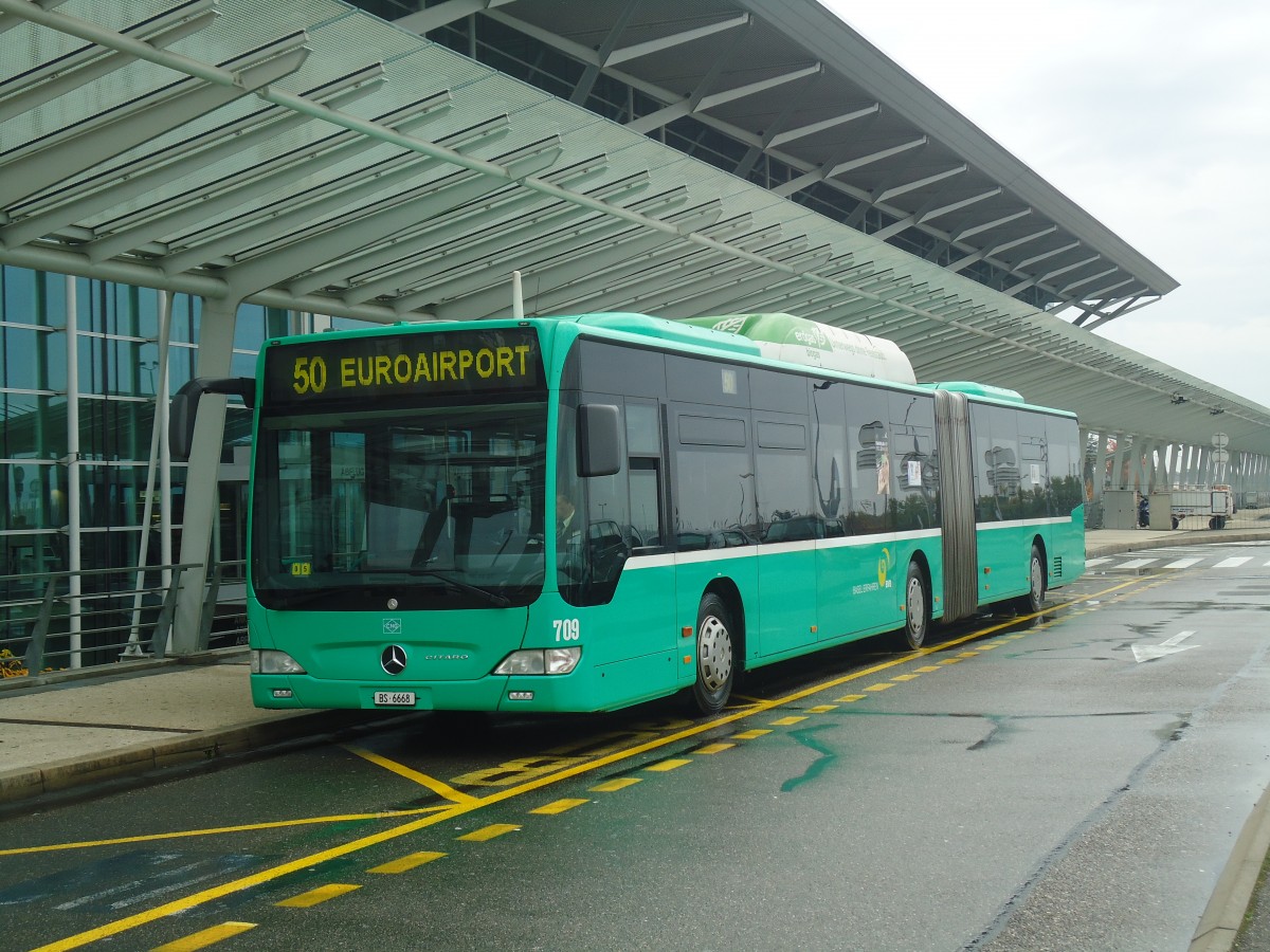 (147'538) - Aus der Schweiz: BVB Basel - Nr. 709/BS 6668 - Mercedes am 20. Oktober 2013 in Basel-Mulhouse, EuroAirport