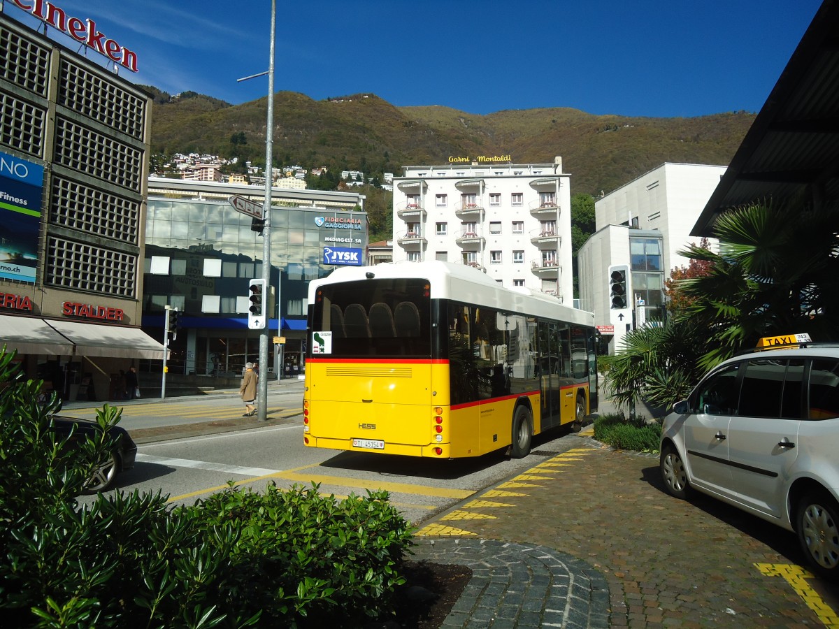 (147'616) - Starnini, Tenero - TI 45'154 - Scania/Hess am 5. November 2013 beim Bahnhof Locarno