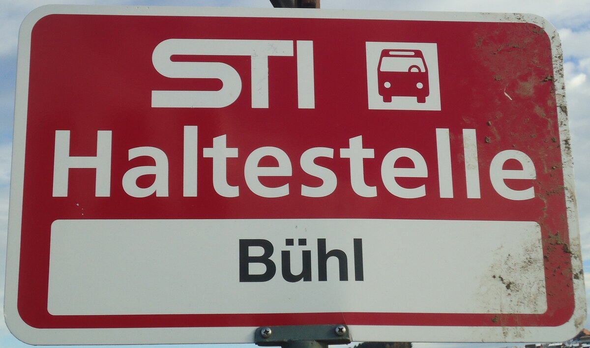 (148'321) - STI-Haltestellenschild - Wangelen, Bhl - am 15. Dezember 2013