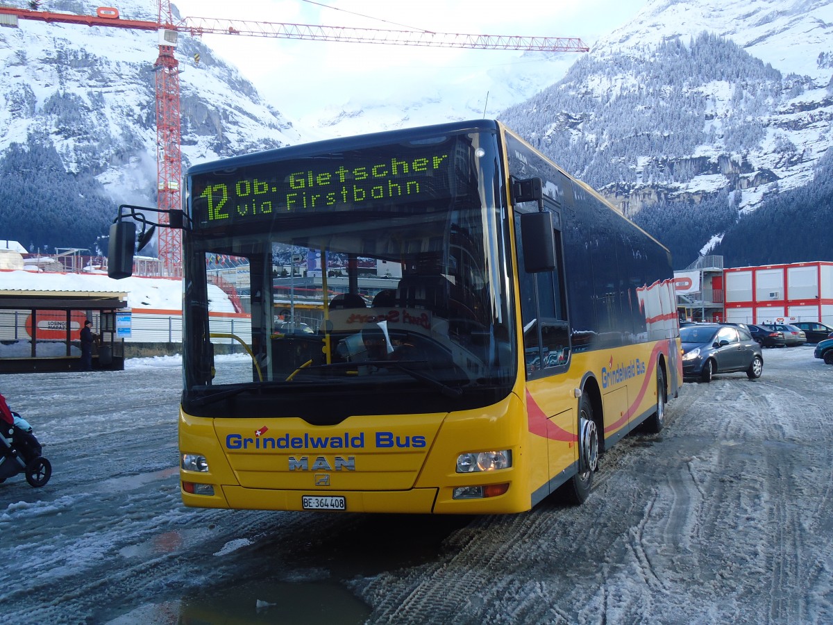 (148'621) - AVG Grindelwald - Nr. 24/BE 364'408 - MAN/Gppel am 5. Januar 2014 beim Bahnhof Grindelwald