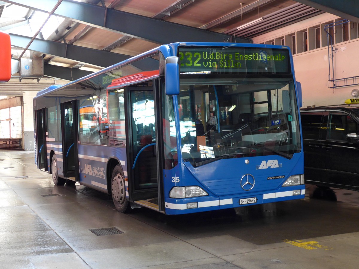 (148'855) - AFA Adelboden - Nr. 35/BE 19'692 - Mercedes (ex Nr. 1) am 15. Februar 2014 im Autobahnhof Adelboden