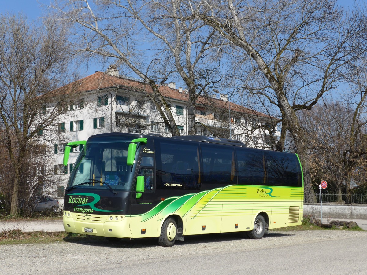 (149'237) - Rochat, Signy - VD 488'277 - MAN/Auwrter (ex Wthrich, Liestal) am 9. Mrz 2014 beim Bahnhof Nyon