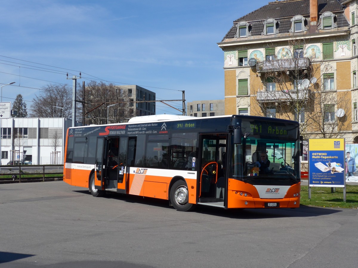 (149'437) - AOT Amriswil - Nr. 6/TG 62'894 - Neoplan am 29. Mrz 2014 beim Bahnhof Arbon