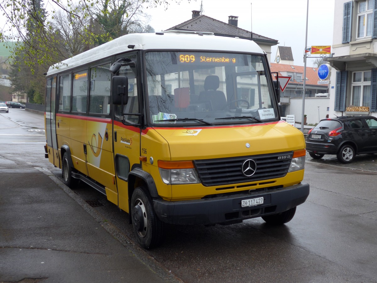 (149'574) - Leutenegger, Bauma - Nr. 156/ZH 117'427 - Mercedes am 6. April 2014 beim Bahnhof Bauma