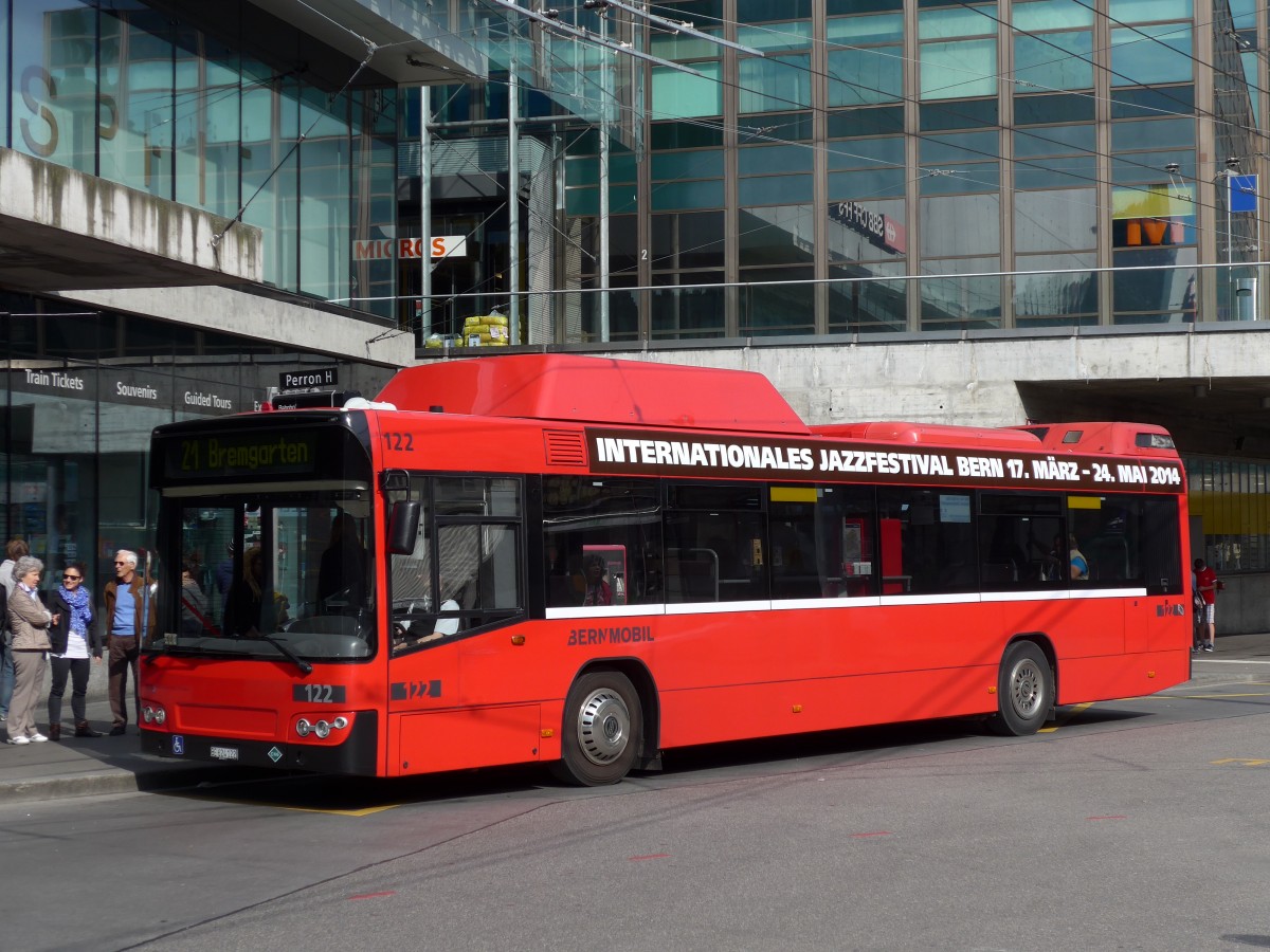 (149'635) - Bernmobil, Bern - Nr. 122/BE 624'122 - Volvo am 13. April 2014 beim Bahnhof Bern