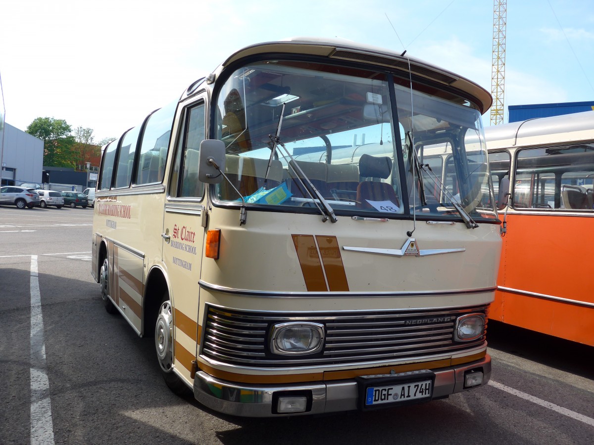 (149'746) - Auwrter Museum, Stuttgart - DGF-AI 74H - Neoplan (ex St. Claire School, GB-Nottingham) am 25. April 2014 in Sinsheim, Mueseum