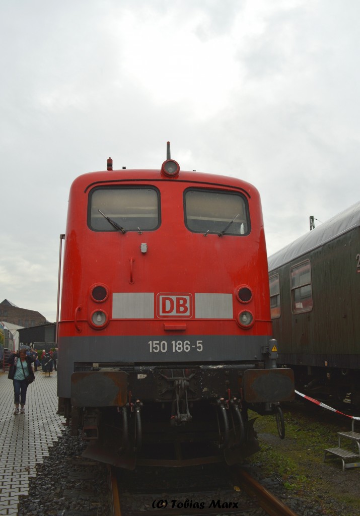 150 186-5 war am 13.06.2015 im Außenbereich des DB Museum Koblenz beim Sommerfest abgestellt.