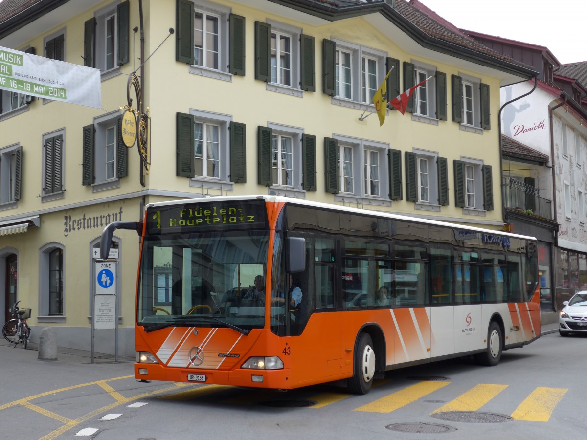 (150'554) - AAGU Altdorf - Nr. 43/UR 9156 - Mercedes am 10. Mai 2014 in Altdorf, Telldenkmal