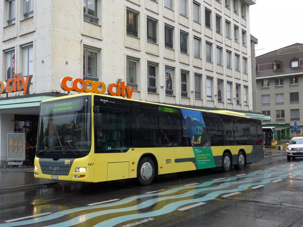 (150'757) - STI Thun - Nr. 147/BE 801'147 - MAN am 26. Mai 2014 in Thun, Marktgasse