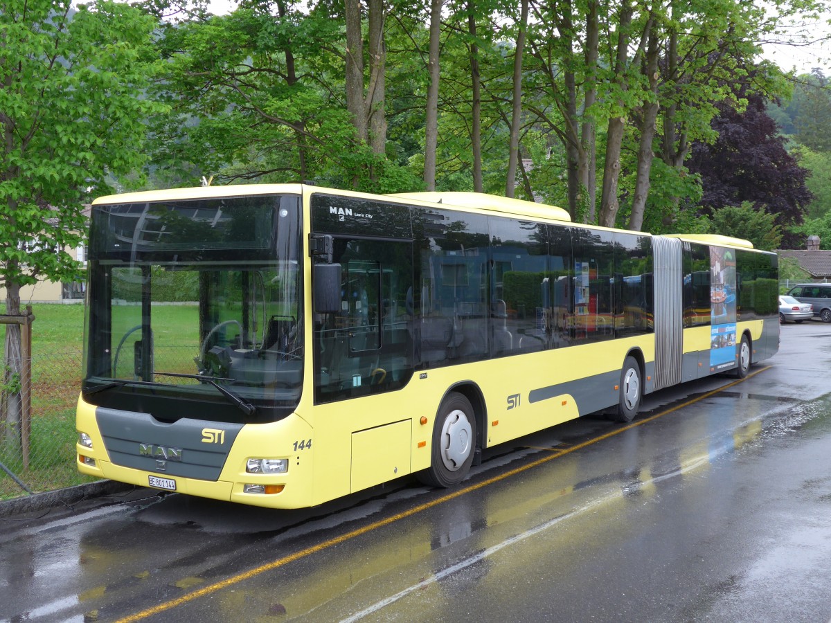 (150'760) - STI Thun - Nr. 144/BE 801'144 - MAN am 26. Mai 2014 bei der Schifflndte Thun