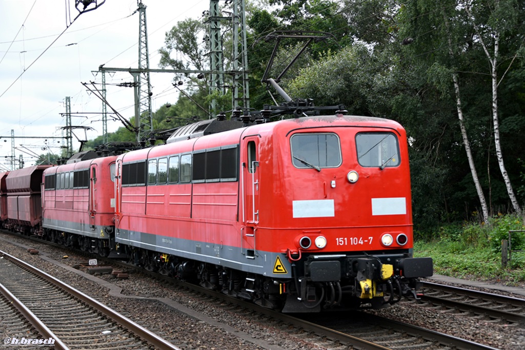 151 104 und 151 112 zogen einen leeren erzzug durch hh-harburg,18.08.18