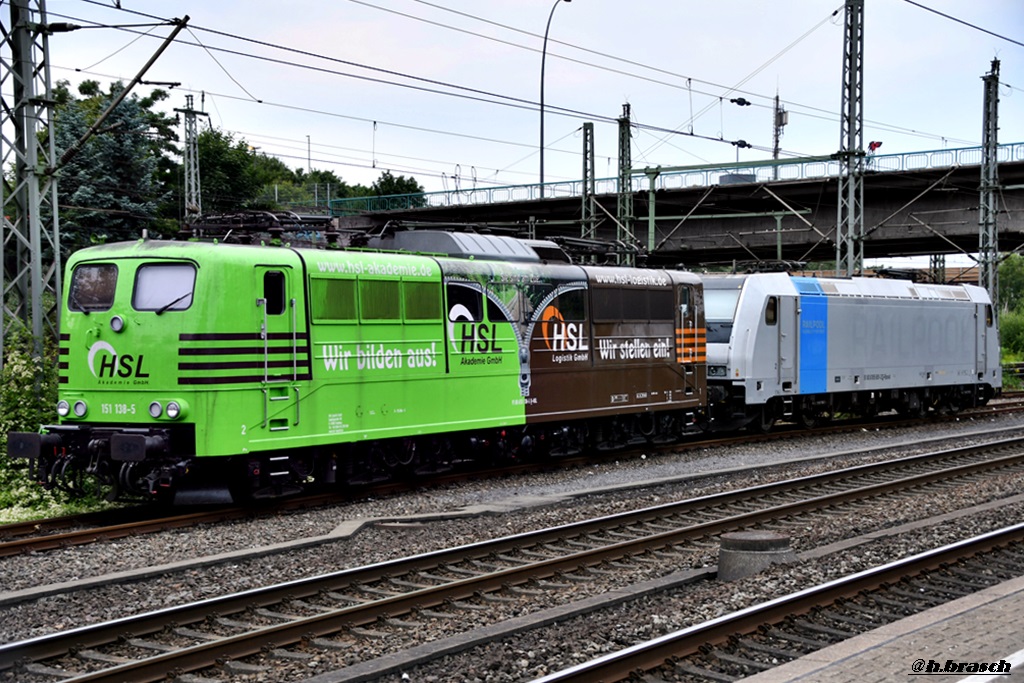 151 138-5 und 185 691-3 waren abgebgelt in hh-harburg,21.07.18