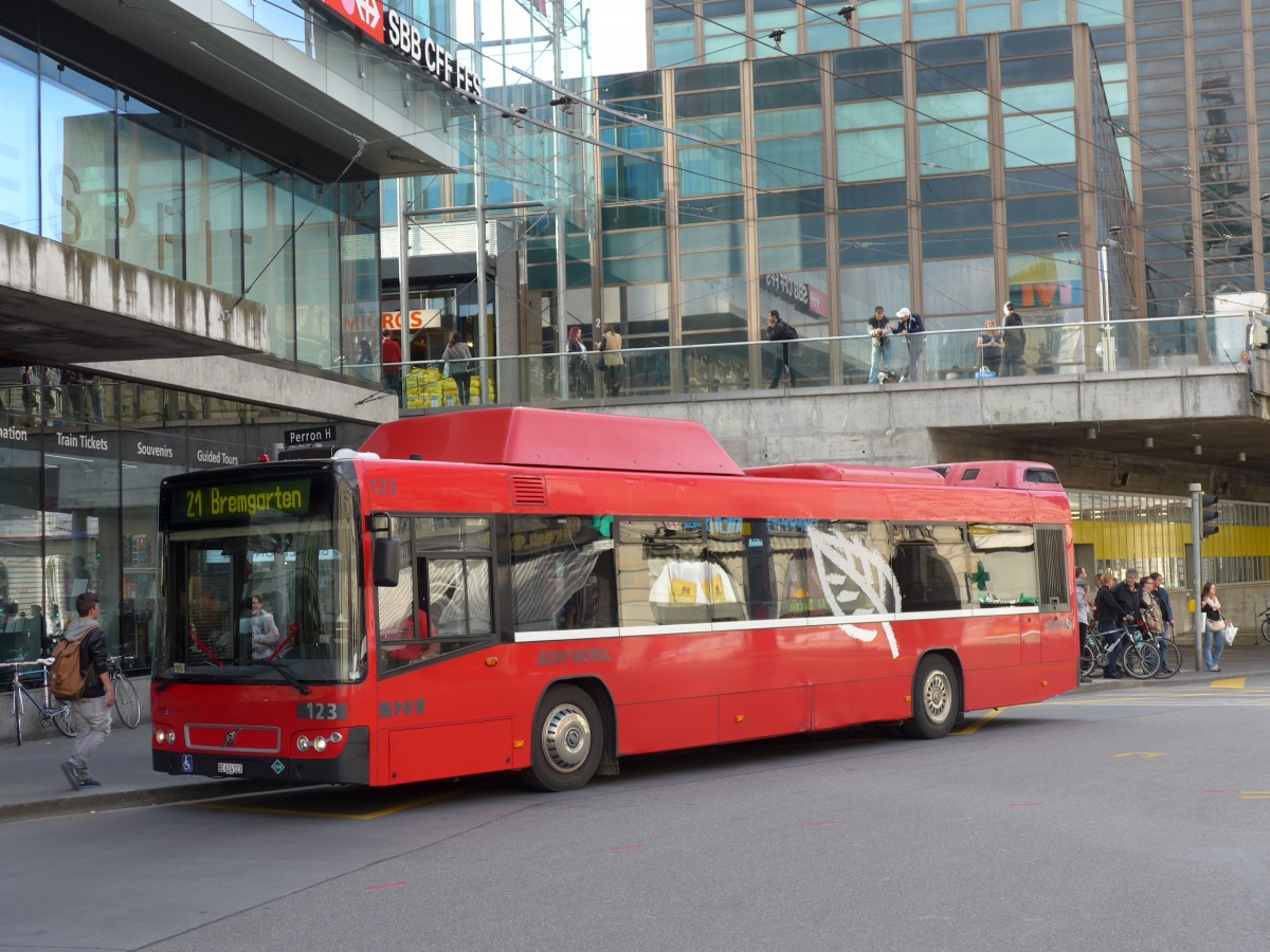 (151'006) - Bernmobil, Bern - Nr. 123/BE 624'123 - Volvo am 28. Mai 2014 beim Bahnhof Bern