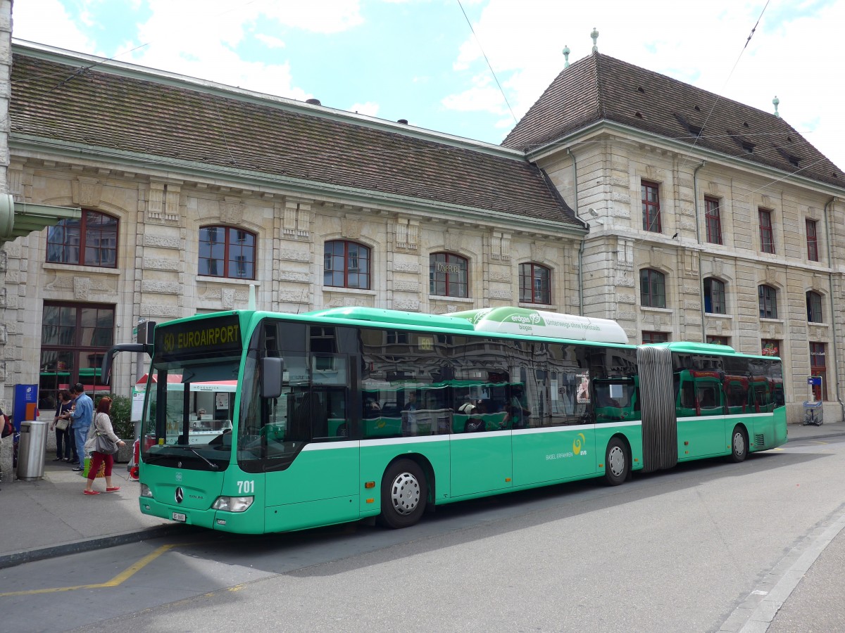 (151'046) - BVB Basel - Nr. 701/BS 6660 - Mercedes am 29. Mai 2014 beim Bahnhof Basel