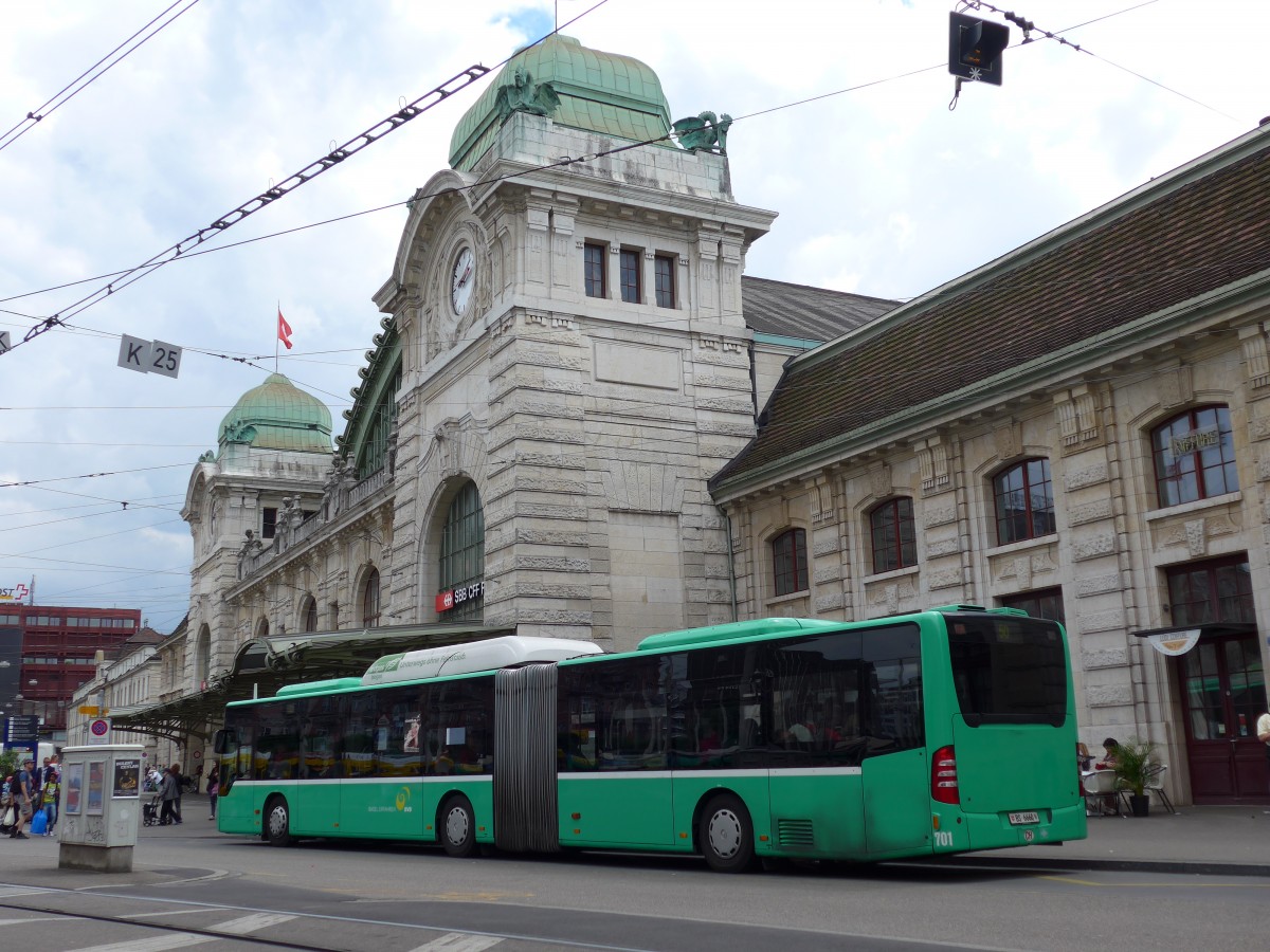 (151'047) - BVB Basel - Nr. 701/BS 6660 - Mercedes am 29. Mai 2014 beim Bahnhof Basel