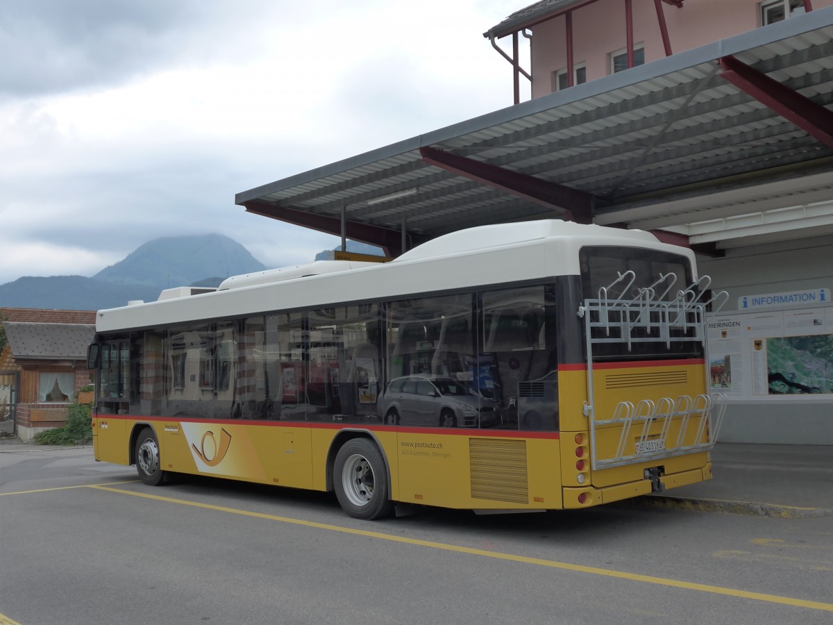 (151'579) - AVG Meiringen - Nr. 66/BE 403'166 - Scania/Hess (ex Steiner, Messen) am 15. Juni 2014 in Meiringen, Postautostation