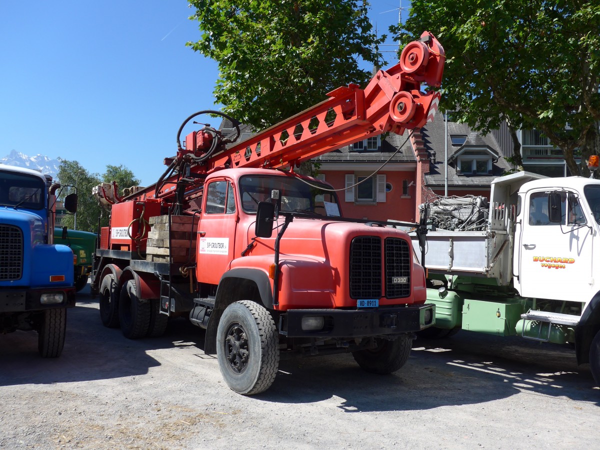 (151'662) - SIF GROUTBOR, Ecublens - VD 8911 - Saurer am 21. Juni 2014 in Aigle, Saurertreffen
