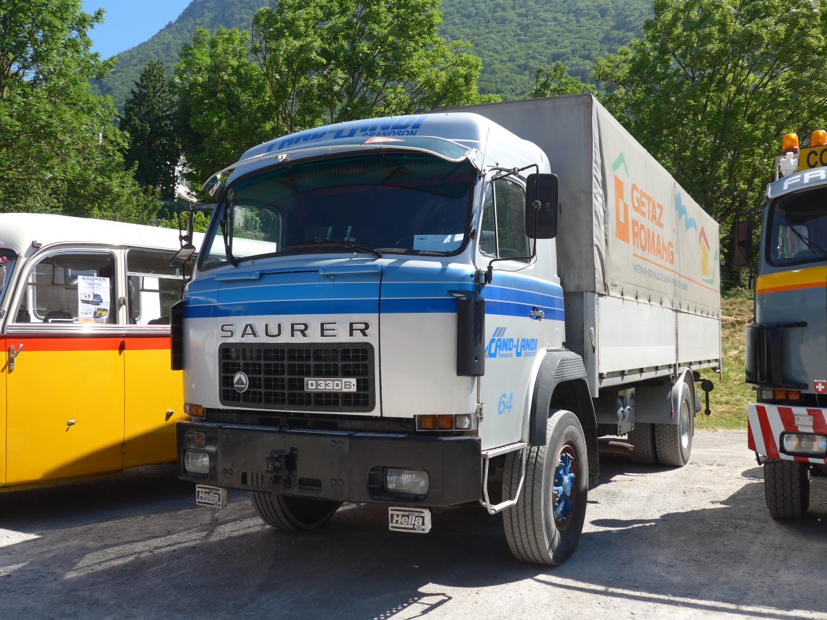 (151'671) - Gand-Landi, Grandson - Nr. 64 - Saurer am 21. Juni 2014 in Aigle, Saurertreffen