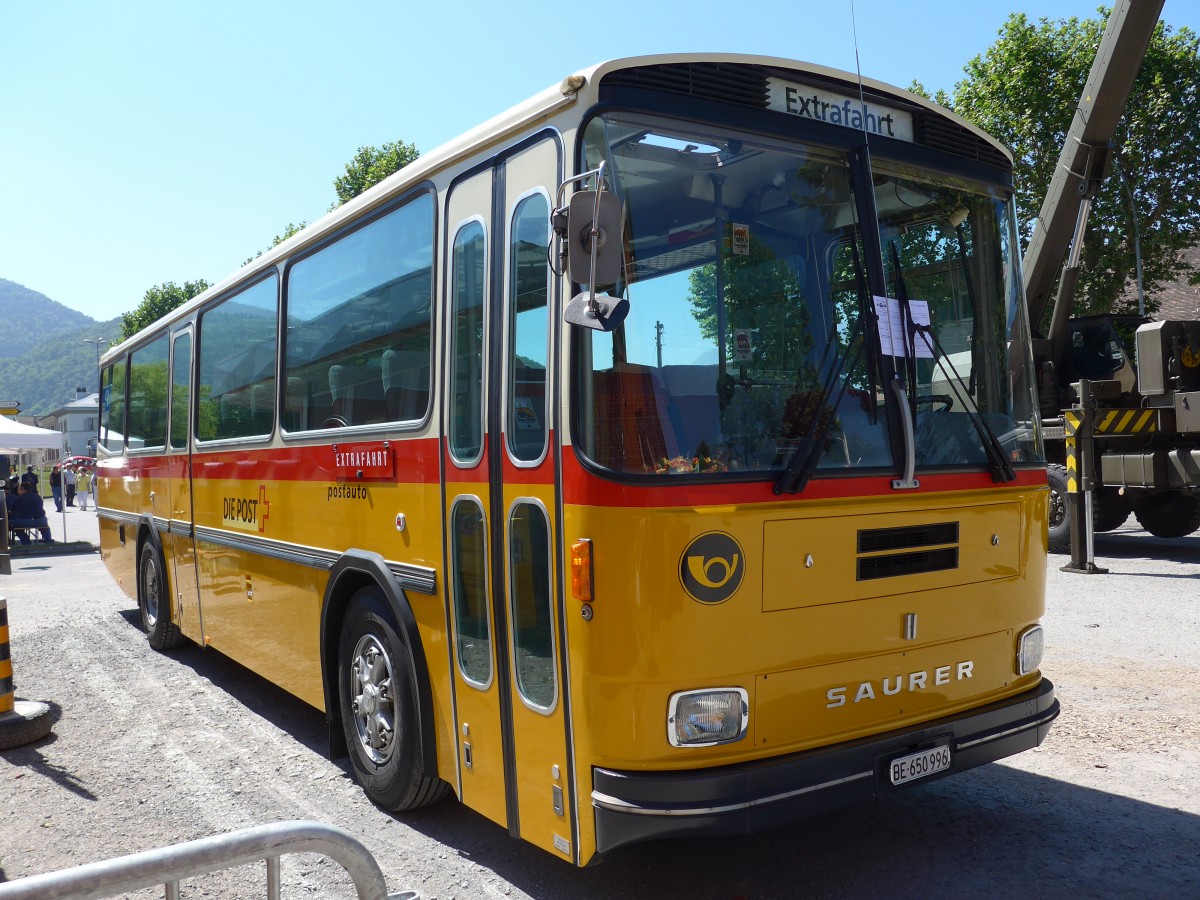 (151'693) - Kammermann, Spiez - BE 650'996 - Saurer/Hess (ex Flury, Balm; ex P 24'233) am 21. Juni 2014 in Aigle, Saurertreffen