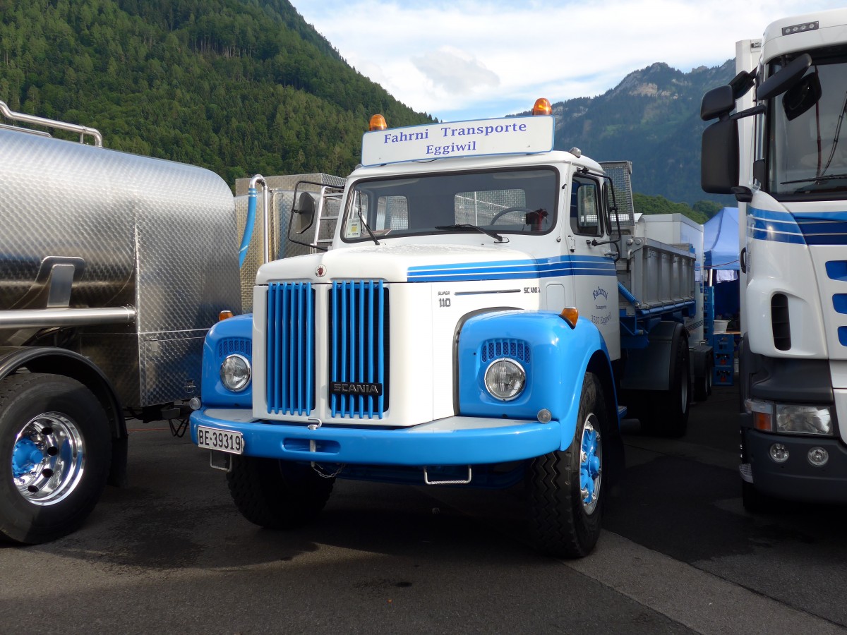 (151'934) - Fahrni, Eggiwil - BE 39'319 - Scania am 28. Juni 2014 in Interlaken, Flugplatz
