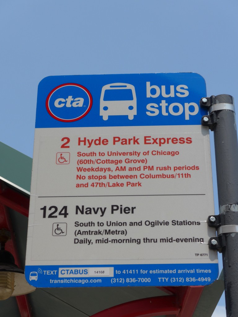 (153'160) - Bus-Haltestelle - Chicago, Navy Pier - am 18. Juli 2014