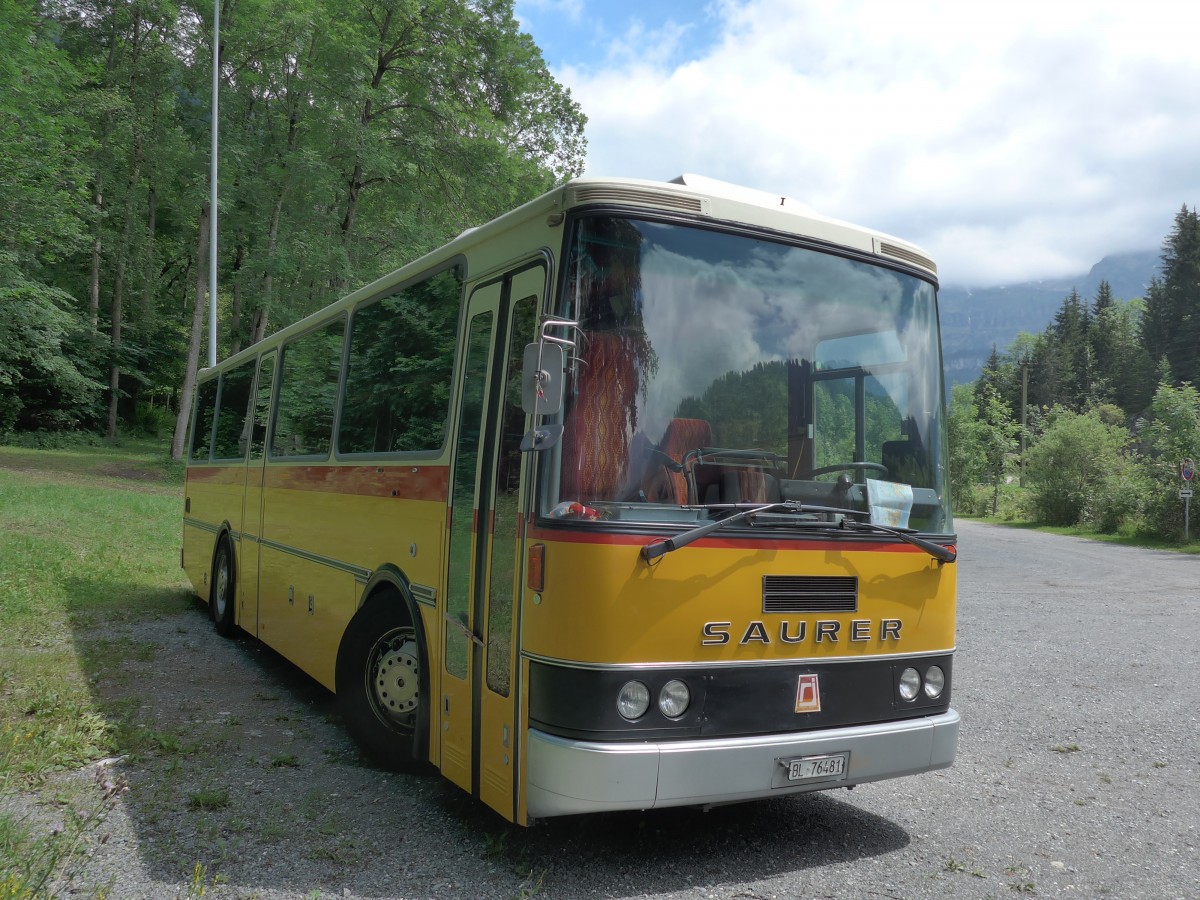 (153'495) - Ziegler, Pratteln - BL 76'481 - Saurer/R&J (ex Schnider, Schpfheim) am 27. Juli 2014 in Lenk, Kuspo