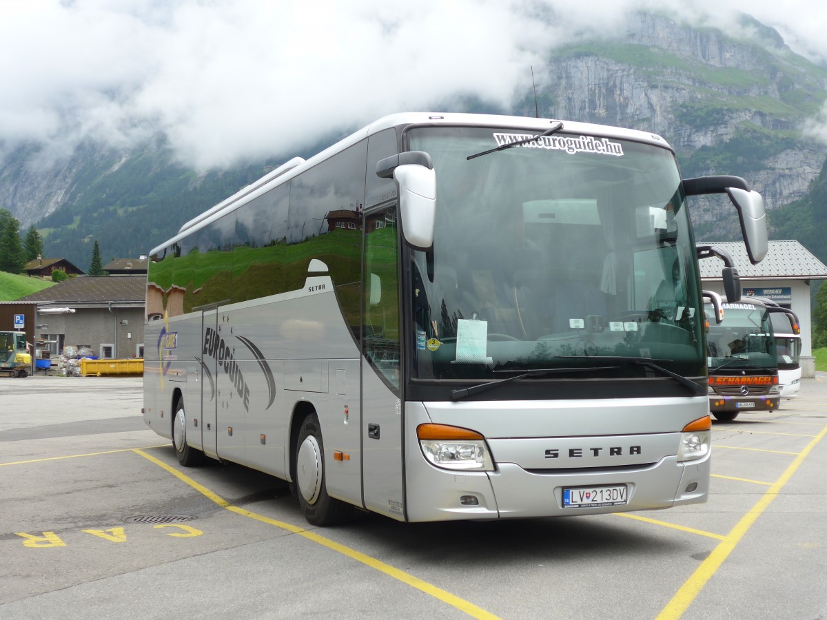 (153'582) - Aus Ungarn: Euroguide, Budapest - LV-213DV - Setra am 3. August 2014 in Grindelwald, Grund