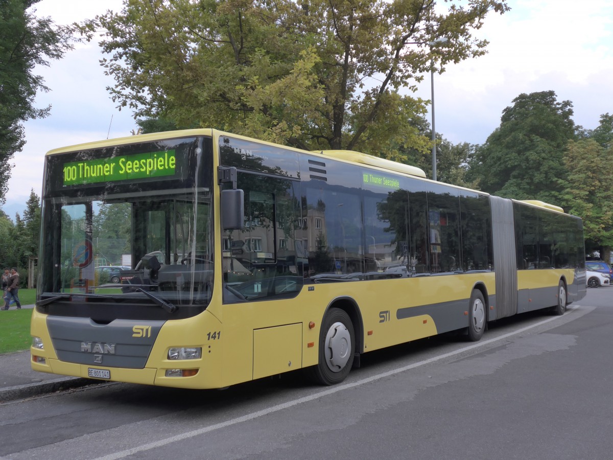 (153'680) - STI Thun - Nr. 141/BE 801'141 - MAN am 6. August 2014 in Thun, Lachen