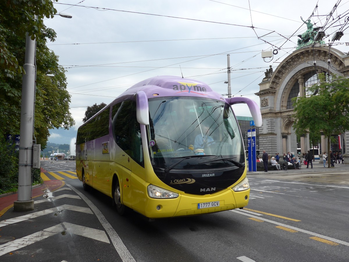 (153'995) - Aus Spanien: Olea, Granada - 1777 GCV - MAN/Irizar am 19. August 2014 beim Bahnhof Luzern