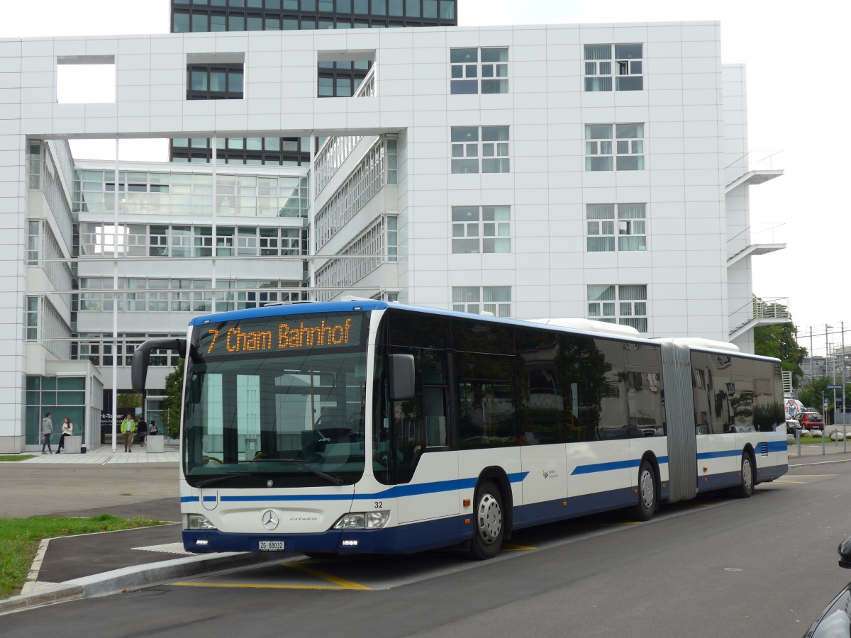 (154'082) - ZVB Zug - Nr. 32/ZG 88'032 - Mercedes am 19. August 2014 in Zug, Dammstrasse/Bahnhof