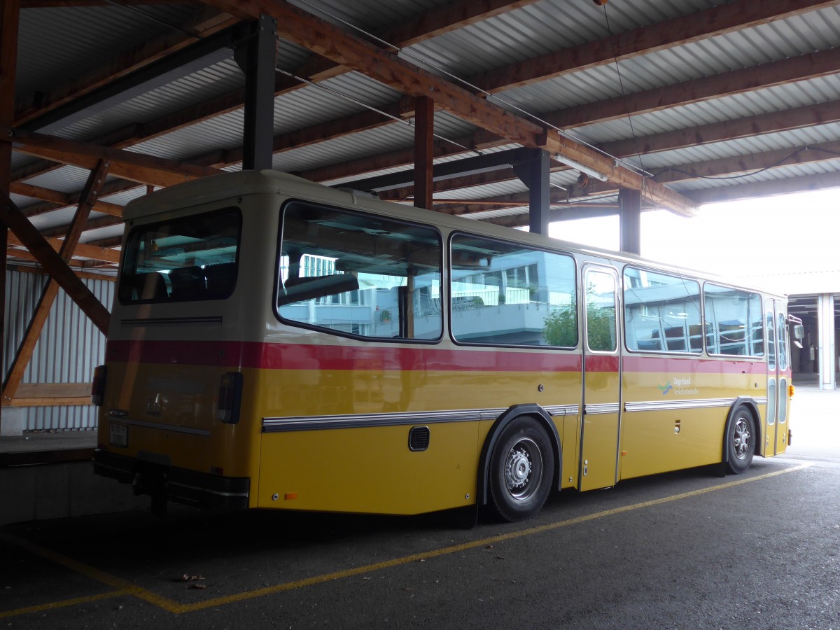 (154'101) - ZVB Zug - Nr. 141/ZG 3391 - Saurer/R&J (ex Nr. 41; ex P 24'354) am 19. August 2014 in Zug, Garage