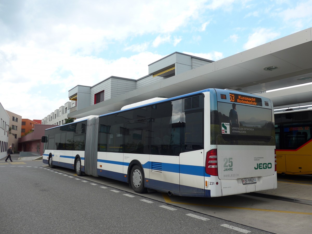 (154'125) - Odermatt, Rotkreuz - Nr. 231/ZG 59'547 - Mercedes am 19. August 2014 beim Bahnhof Rotkreuz