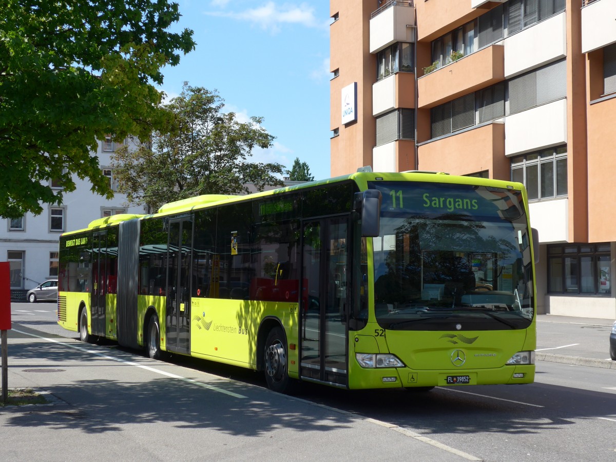 (154'294) - Aus Liechtenstein: LBA Vaduz - Nr. 52/FL 39'852 - Mercedes am 21. August 2014 beim Bahnhof Feldkirch