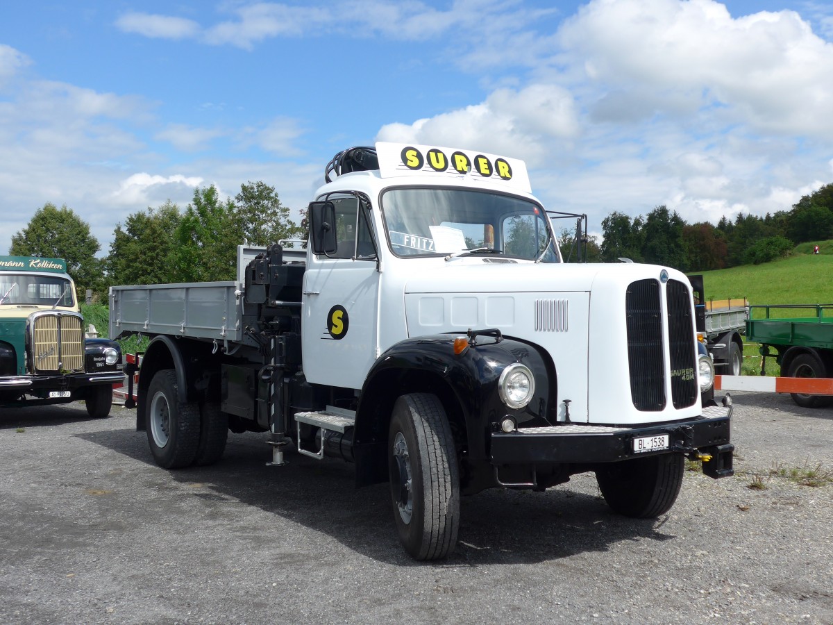 (154'542) - Surer, Arisdorf - BL 1538 - Saurer am 30. August 2014 in Oberkirch, CAMPUS Sursee