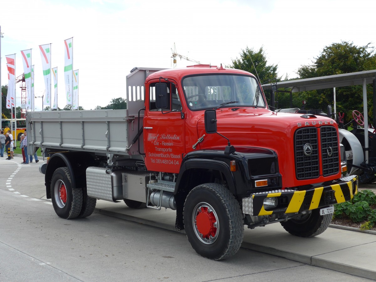 (154'619) - S�tterlin, Sch�nenbuch - BL 7211 - Saurer am 30. August 2014 in Oberkirch, CAMPUS Sursee