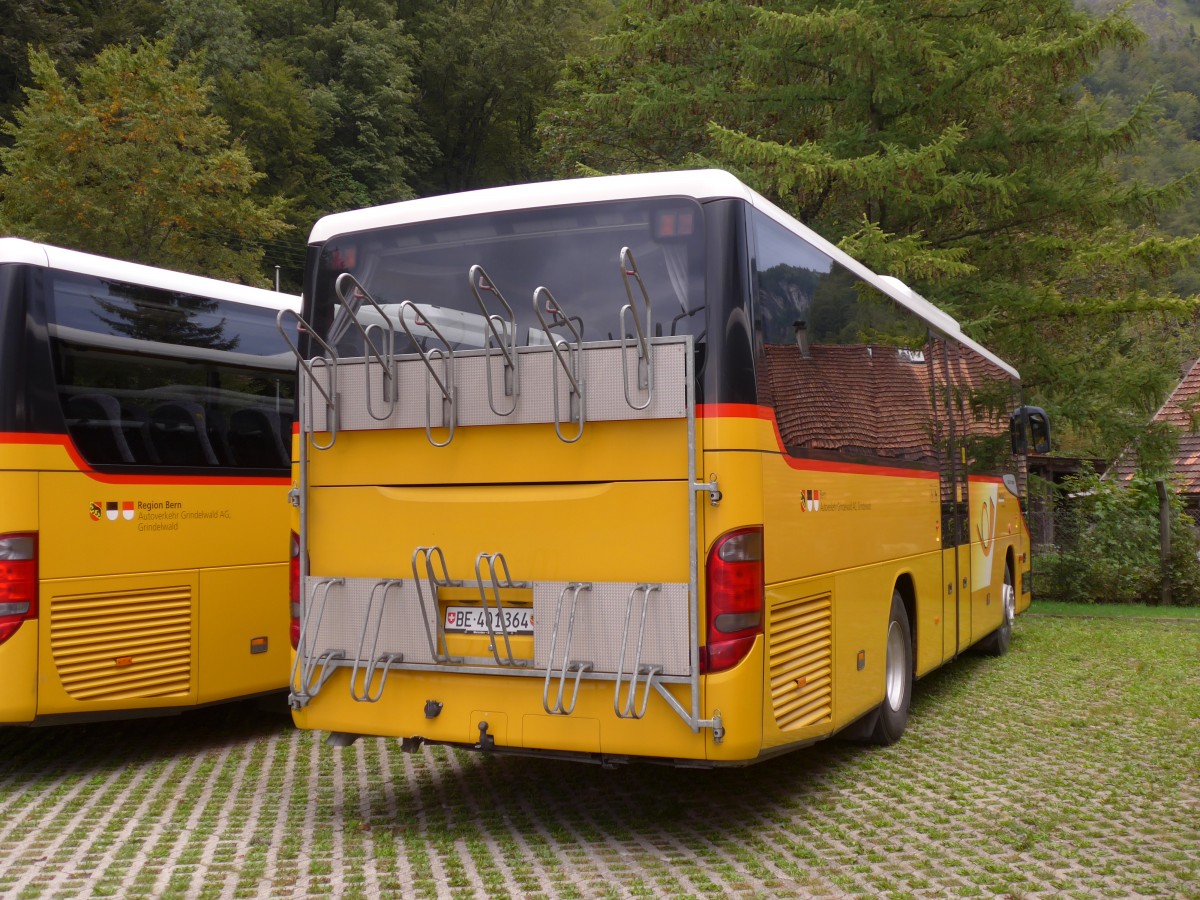 (154'680) - AVG Meiringen - Nr. 64/BE 401'364 - Setra am 30. August 2014 in Meiringen, Garage