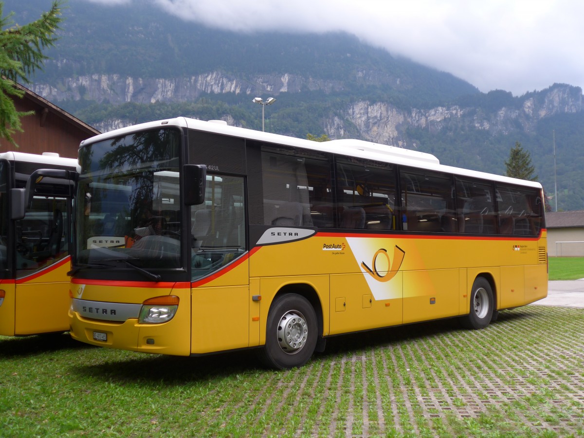 (154'682) - AVG Meiringen - Nr. 65/BE 401'465 - Setra am 30. August 2014 in Meiringen, Garage